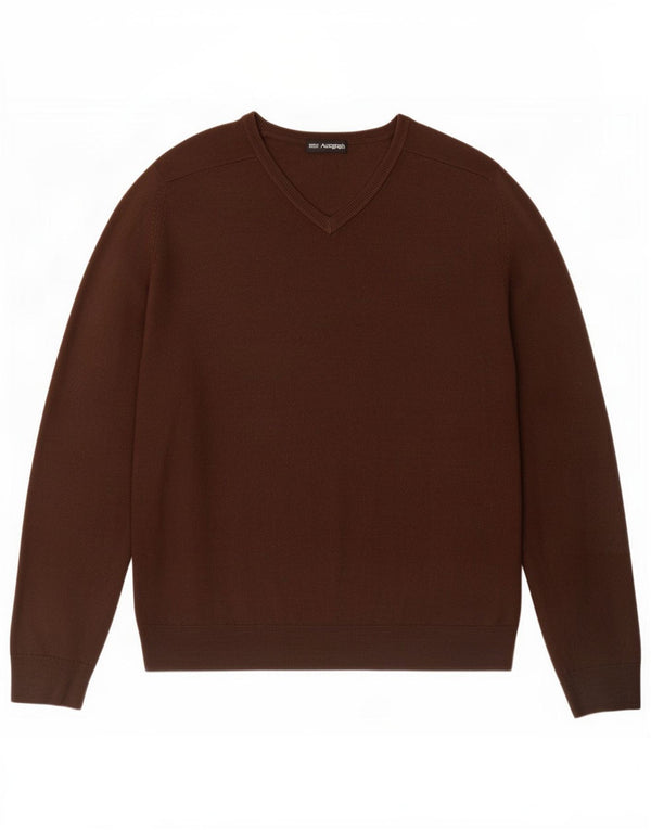 Marks & Spencer Pull col V pour homme en acrylique marron Taille L