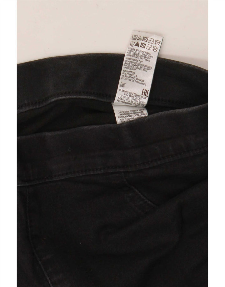 Marks & Spencer Jean Jegging Femme UK 12 Moyen W30 L30 Coton Noir
