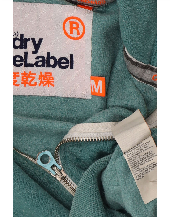 Superdry Pull à capuche zippé en coton moucheté vert moyen |