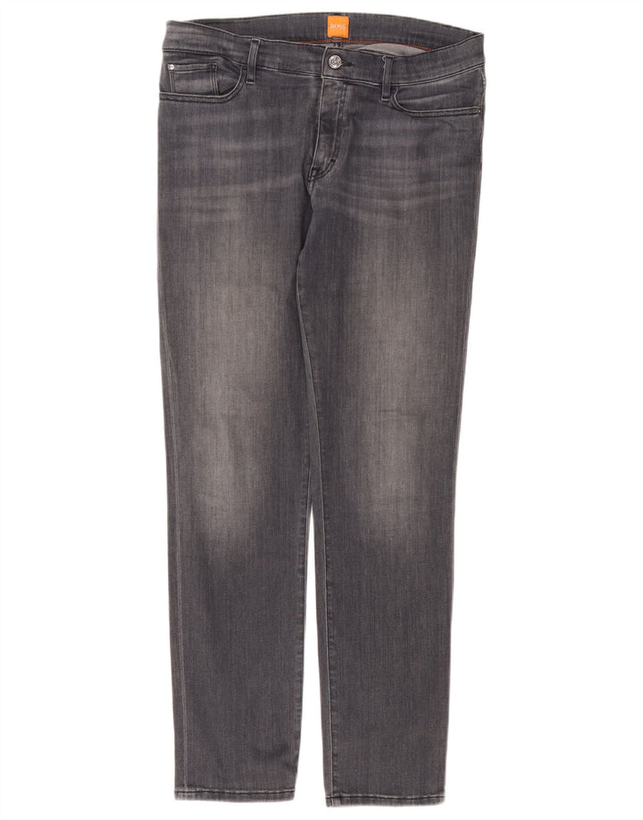 Hugo Boss Jean droit W32 L34 gris coton homme