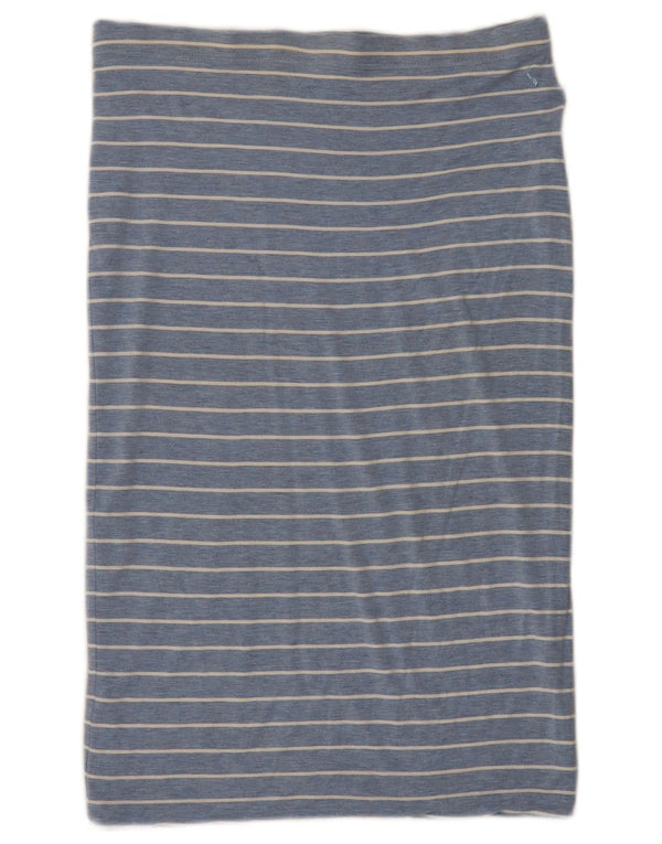 Joules Jupe droite pour femme UK 12 Medium W32 Bleu rayé Viscose