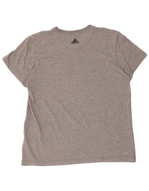 Adidas Hommes Climalite Graphic T-Shirt Top XL Gris Moucheté Coton