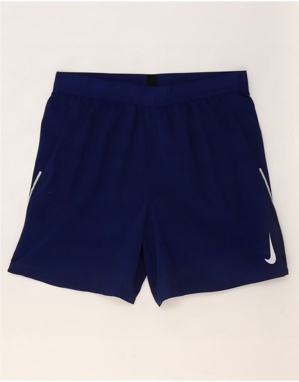 Nike Short de sport Dri Fit pour femme UK 16 Large Bleu marine Polyester