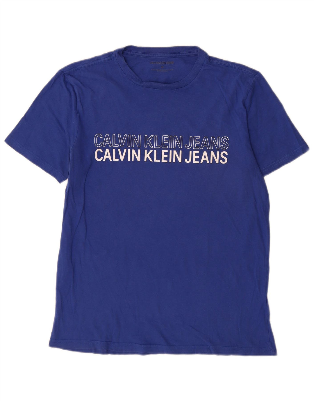 Calvin Klein Jeans T-Shirt Graphique Homme Bleu Moyen Coton