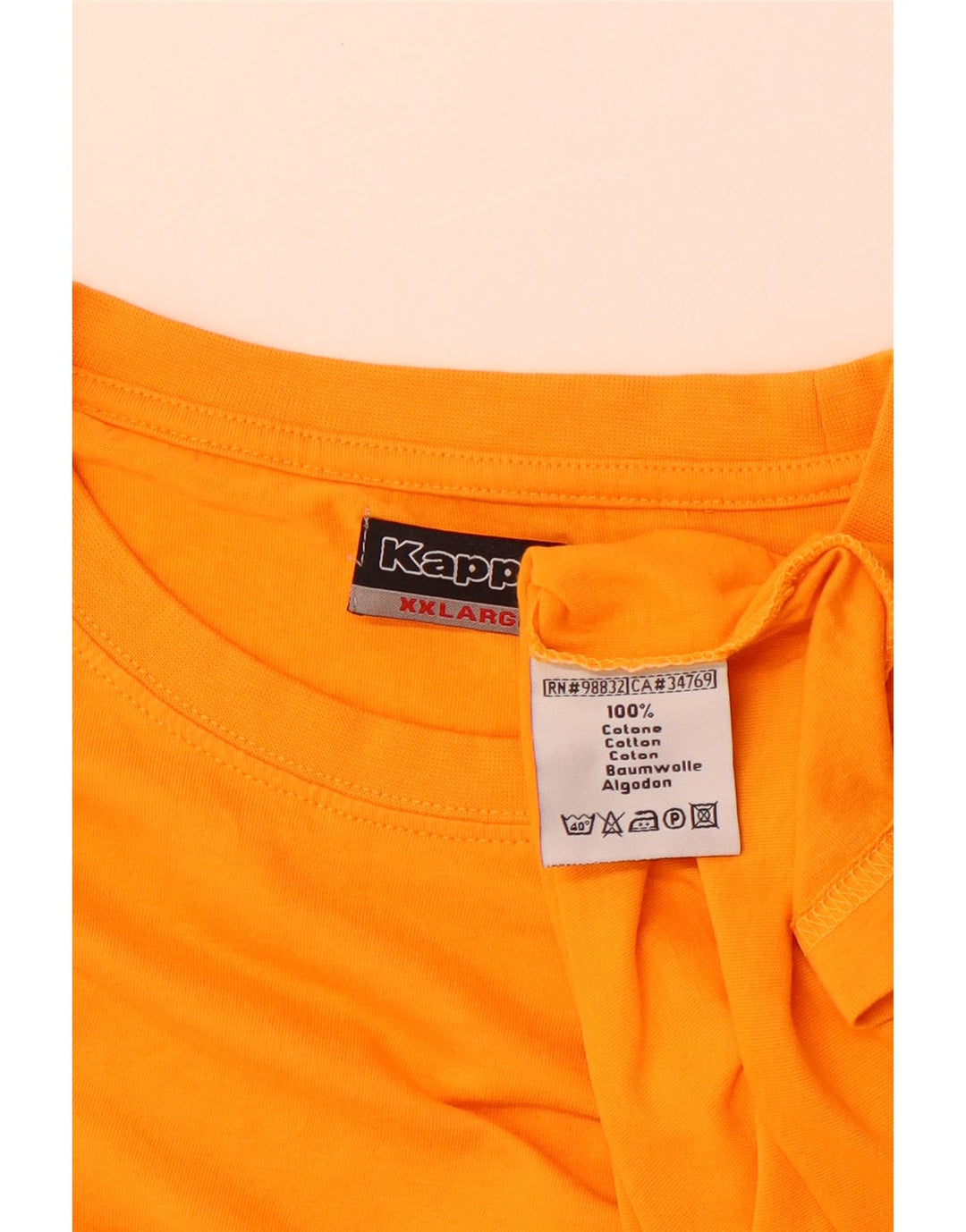 Kappa T-Shirt Homme Top 2XL Orange Coton