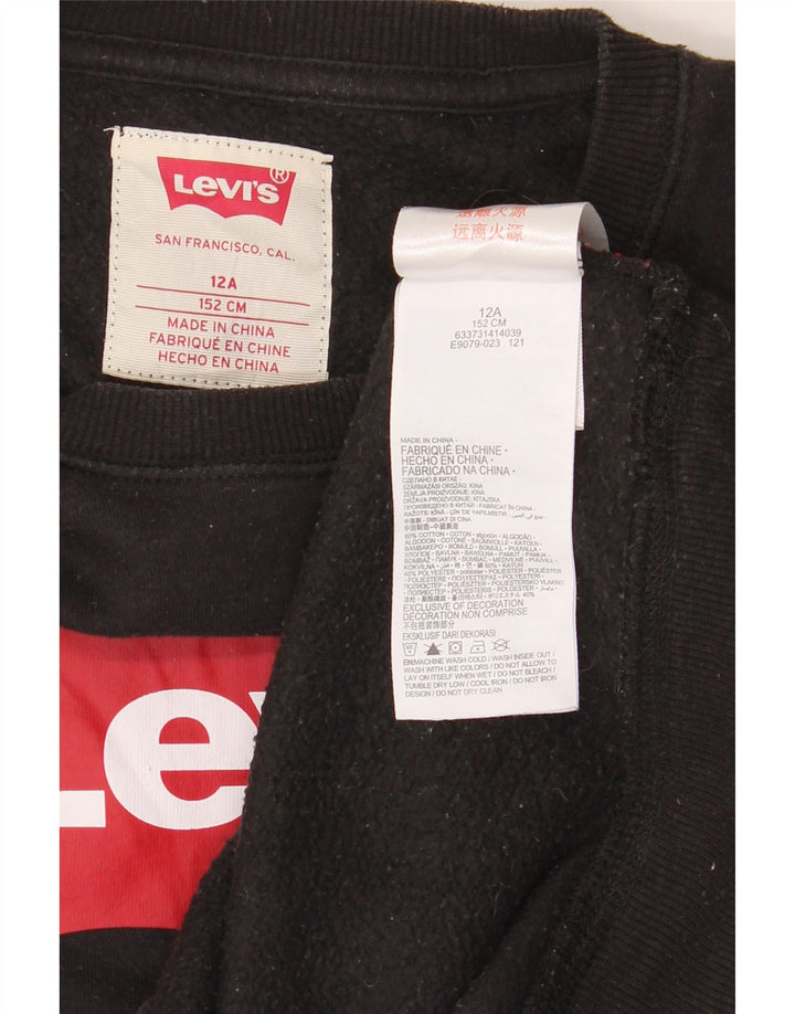 Levi's Sweat-shirt graphique pour garçon 11-12 ans Noir Coton