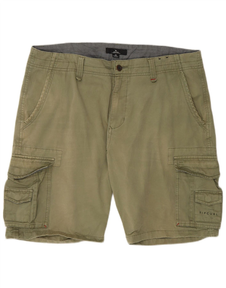 Rip Curl Short cargo coupe décontractée pour hommes W36 grand coton kaki