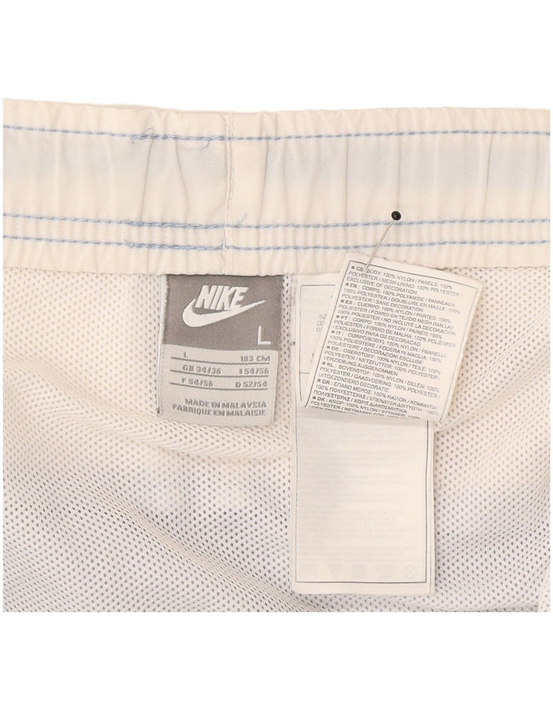 Nike Short de sport pour homme en nylon color block Bleu Taille L