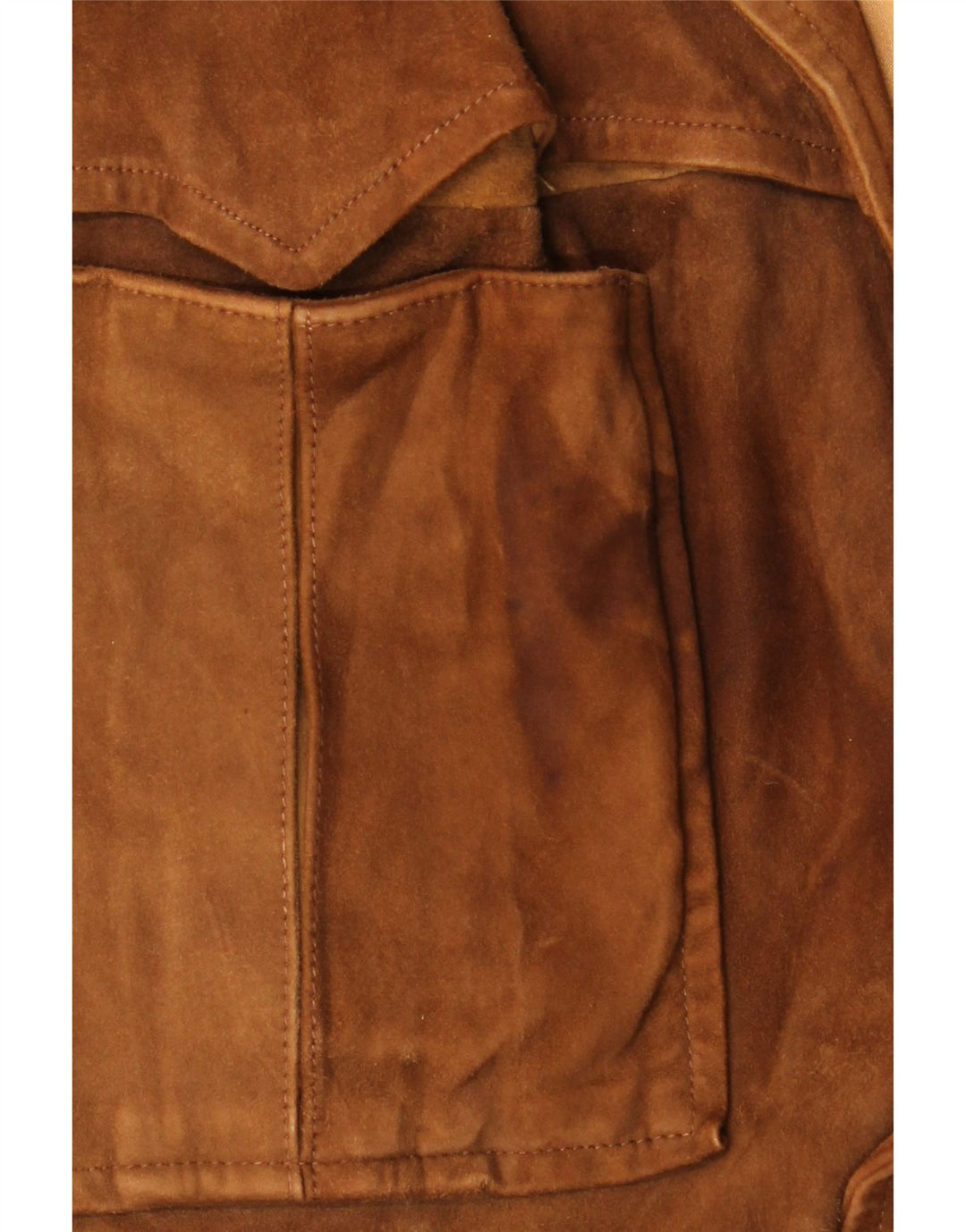 veste en daim femme vintage IT 52 2XL Daim brun