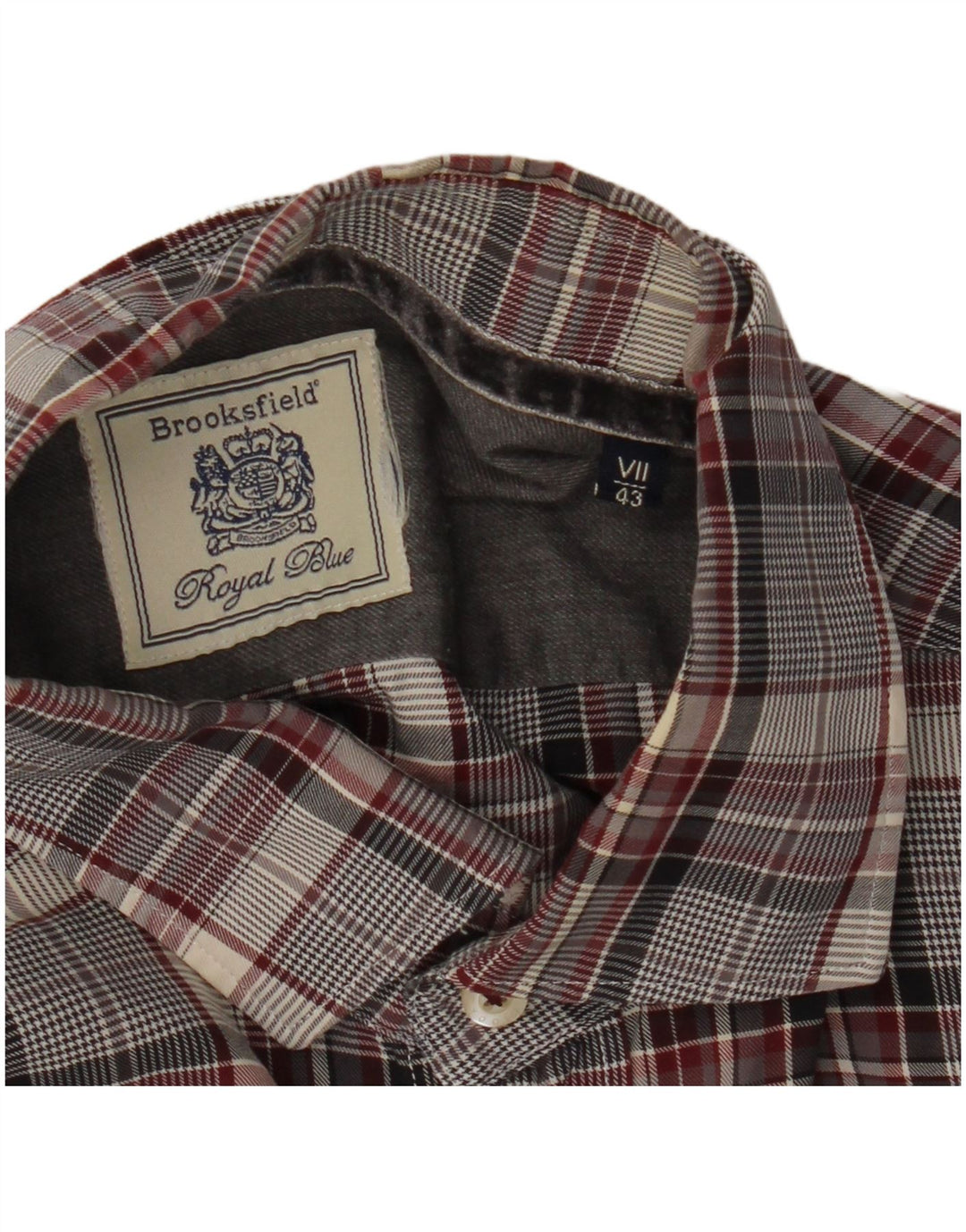 Brooksfield Chemise Homme Taille 43 Grand Carreau Gris
