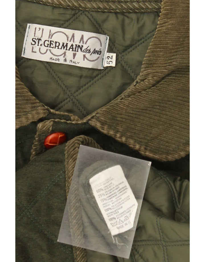 St. Germain Veste matelassée IT 52 XL Kaki Colourblock Laine