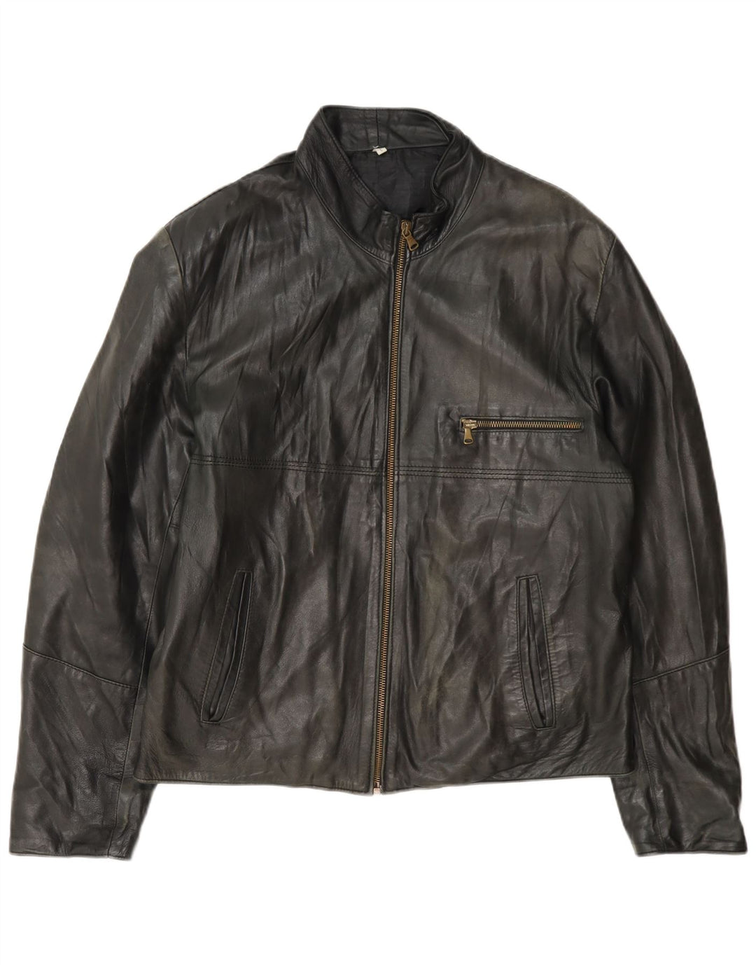 Bulli E Pupe Veste en cuir pour homme UK 40 Large Noir