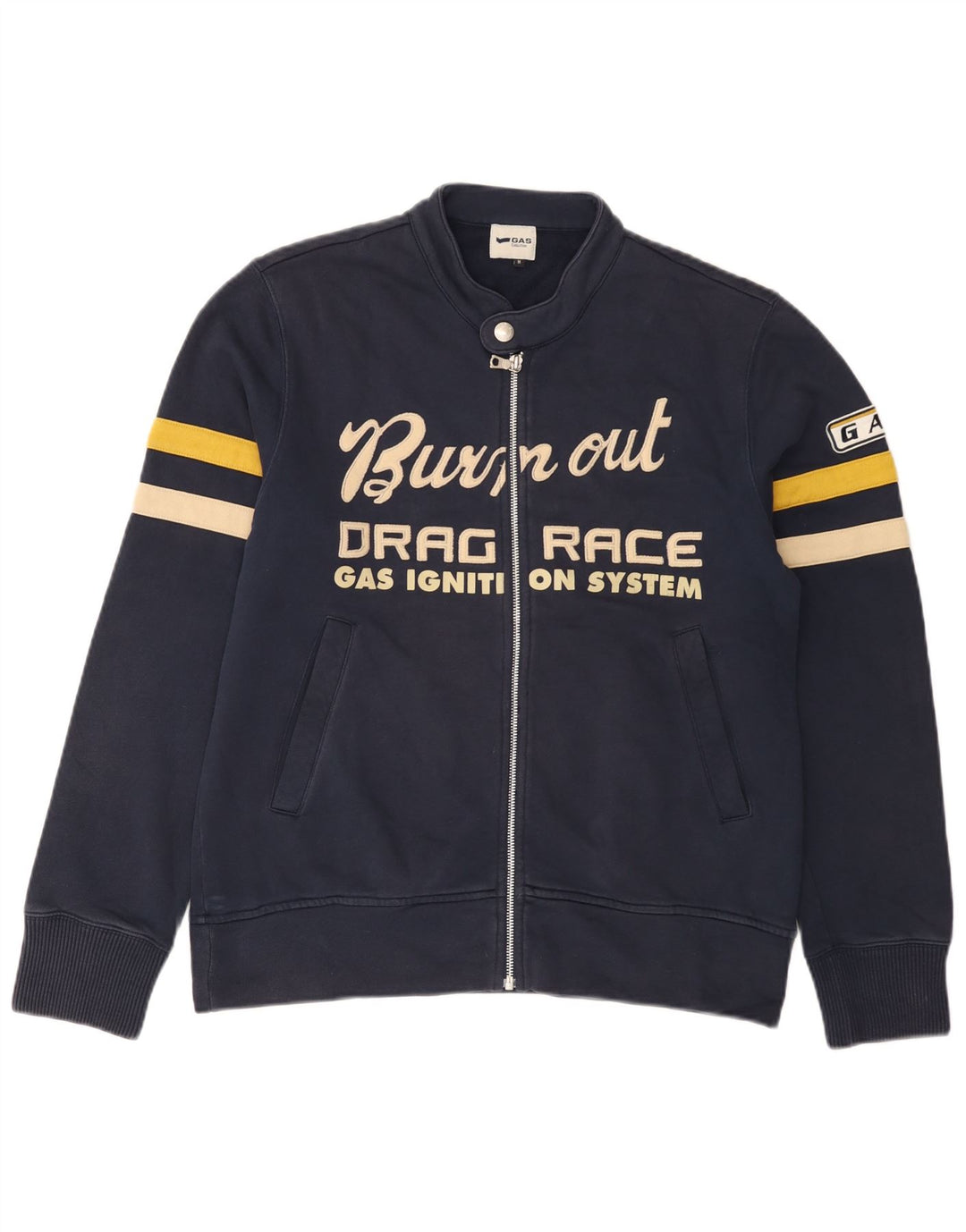 Gas Veste de Survêtement Graphique Homme Bleu Marine Moyen Coton
