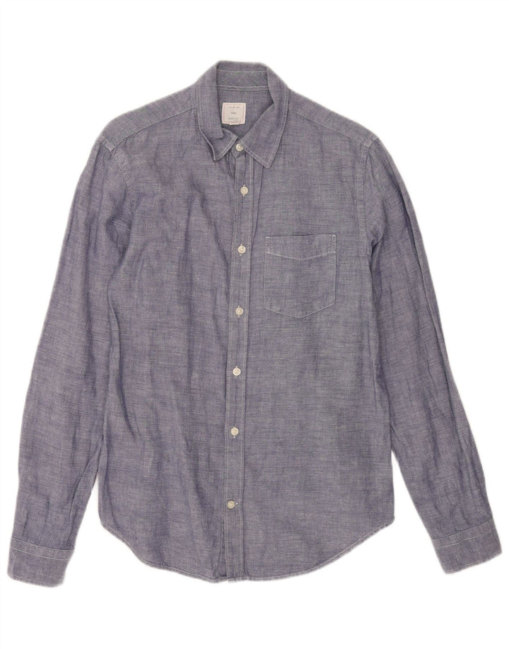 Chemise Homme Gap Small Bleu Marine Lin