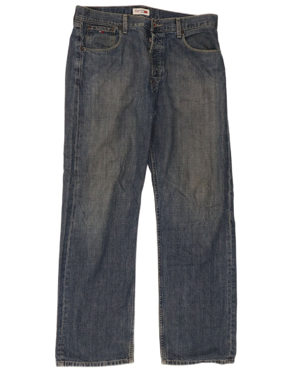 Tommy Hilfiger Jean droit drapeau homme W34 L32 bleu coton
