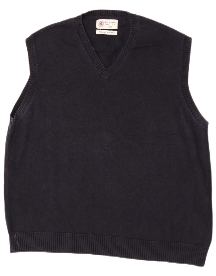 Marks & Spencer Débardeur Blue Harbor Vest pour hommes, grand coton bleu marine