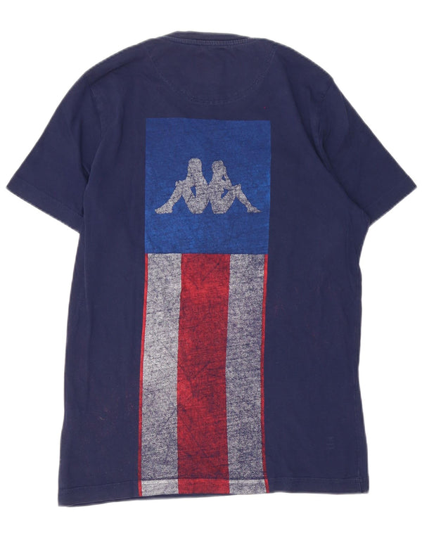 Kappa T-Shirt Graphique Homme Bleu Marine Moyen Coton Colorblock