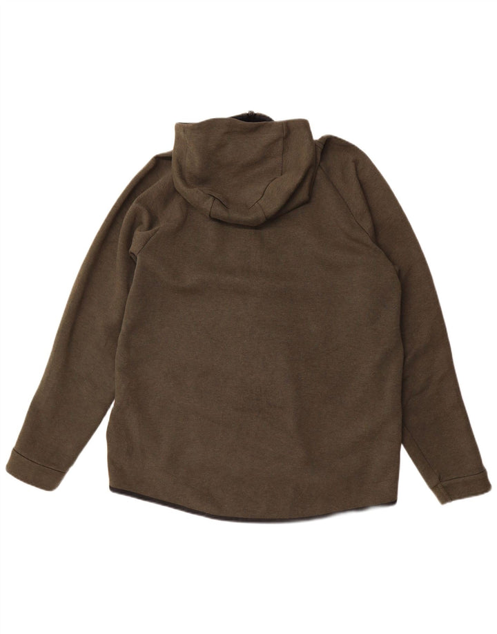 Nike Pull à capuche zippé XL en coton kaki pour homme