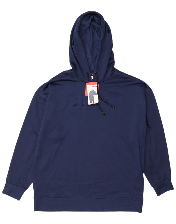 Dkny Pull à capuche graphique pour homme en polyester bleu marine moyen