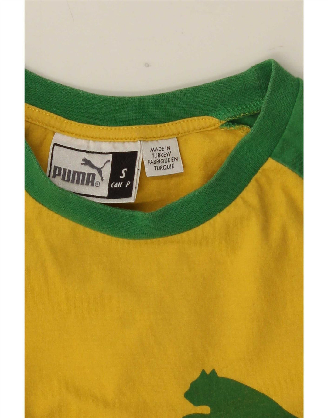 Puma T-Shirt Graphique Homme Small Jaune Colorblock