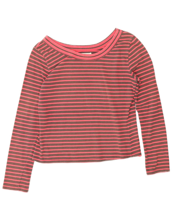 Toast Womens Lash Top Manches Longues UK 12 Marron Moyen Rayé Coton