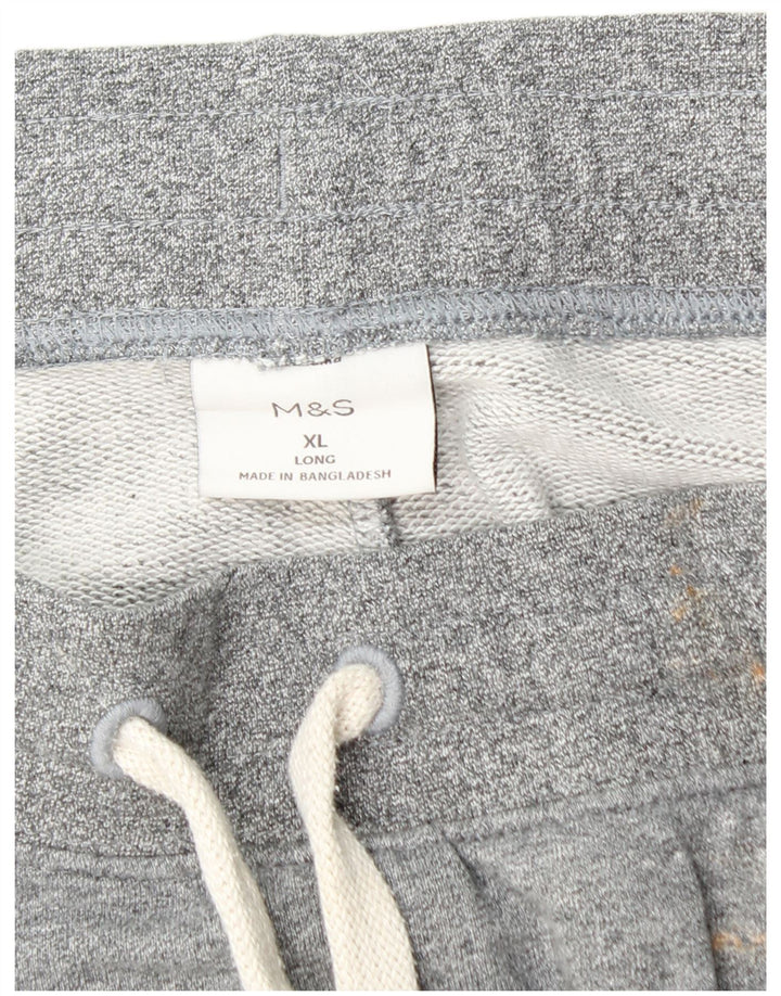 MARKS & SPENCER Mens Tracksuit Trousers XL  Grey Flecked Cotton