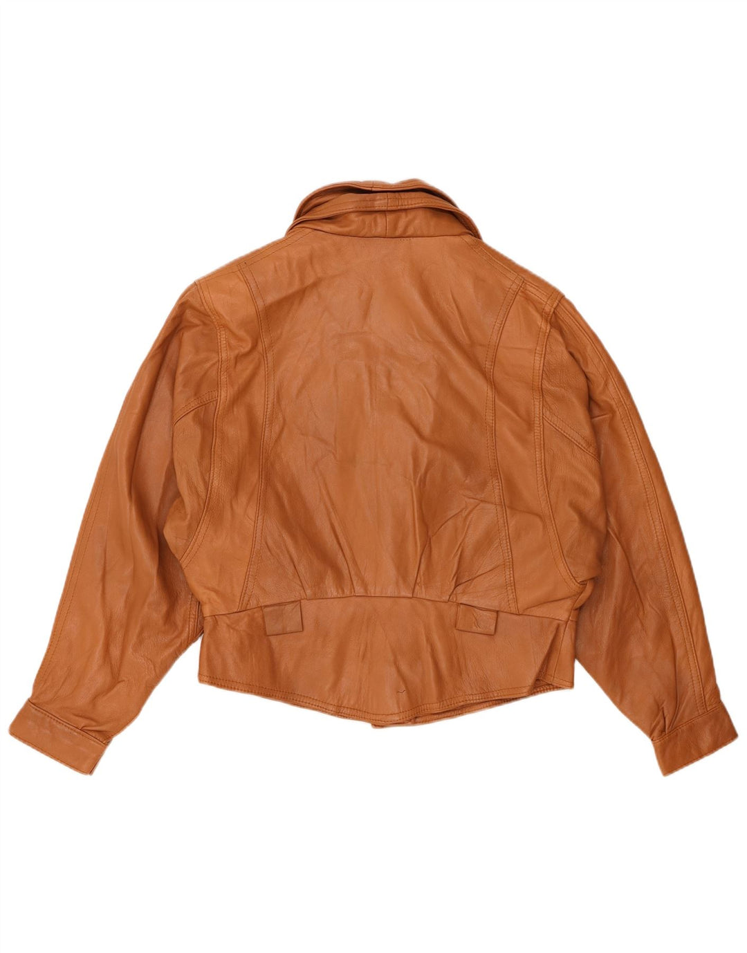 Veste en cuir femme vintage UK 14 Cuir brun moyen