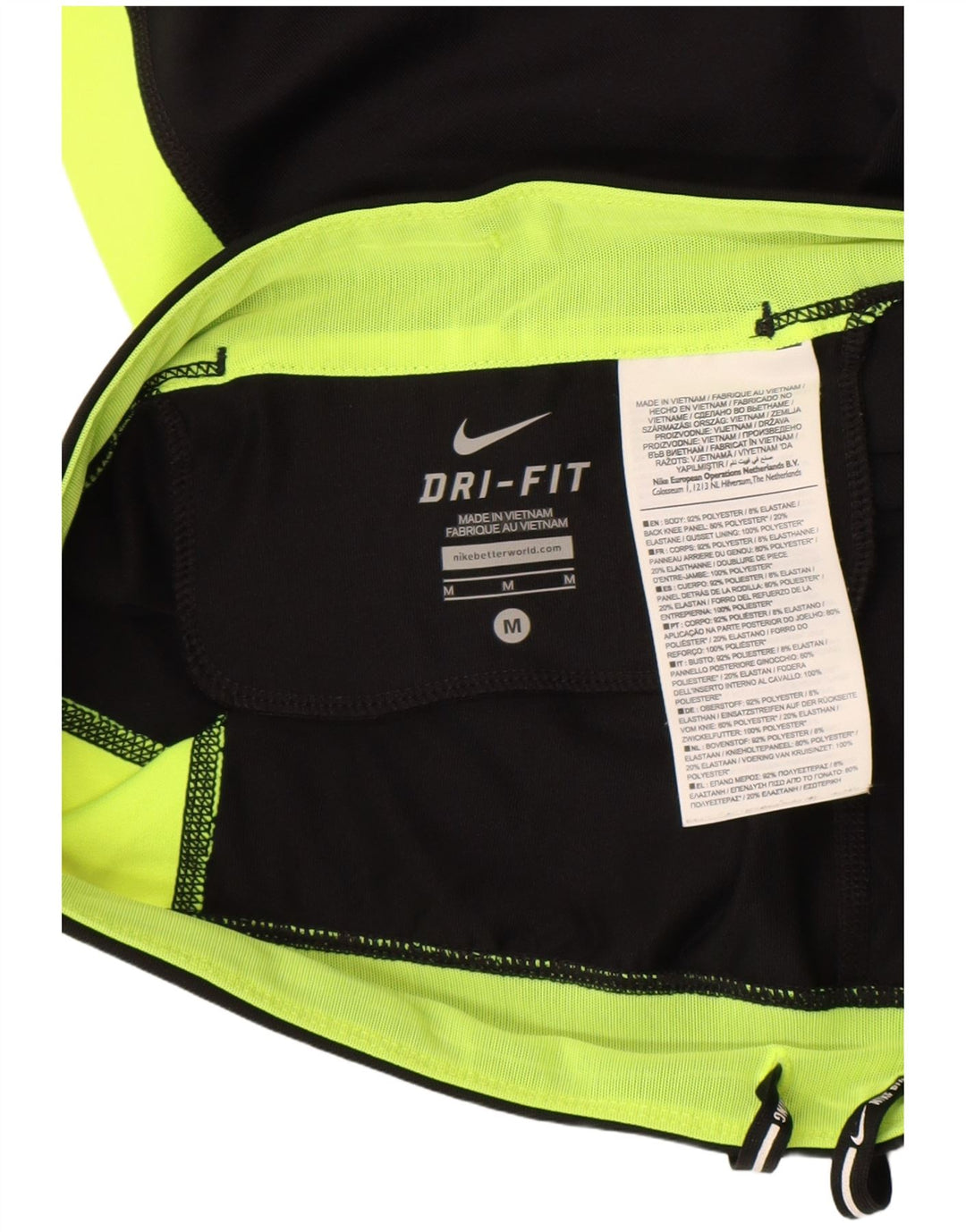 Nike Pantalon de survêtement Dri Fit Capri pour femme UK 14 Noir moyen Colourblock