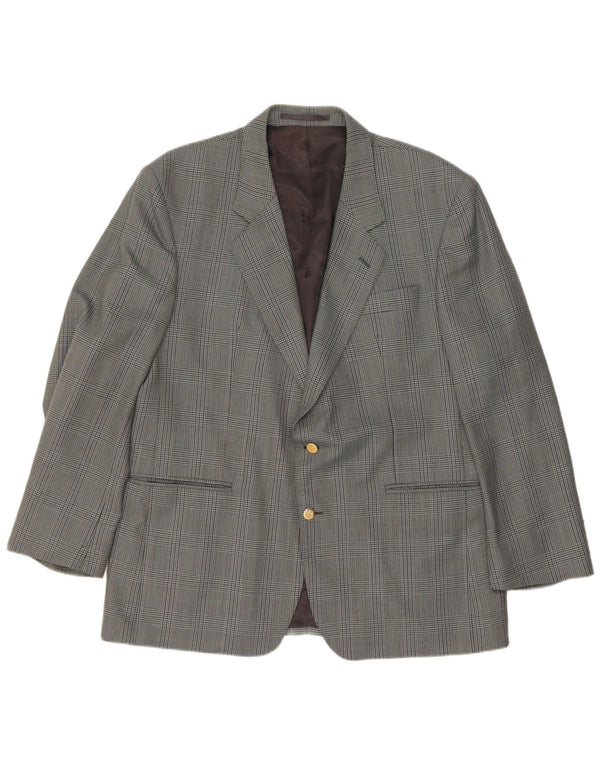 Burberrys Veste Blazer 2 Boutons Homme UK 40 Grande Laine Pied-de-Poule Gris