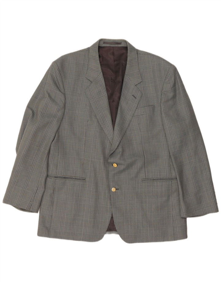 Burberrys Veste Blazer 2 Boutons Homme UK 40 Grande Laine Pied-de-Poule Gris