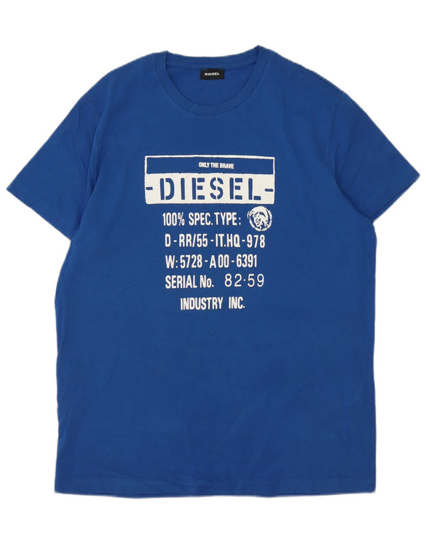 Diesel T-Shirt Graphique Homme Top XL Bleu Coton