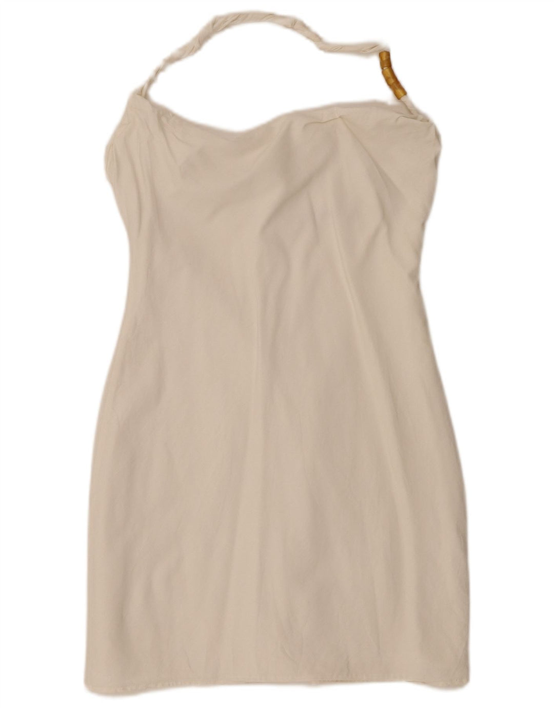 Zara Femme Mini Robe Licou UK 14 Grande Viscose Blanche