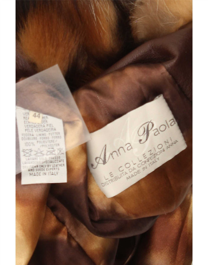 Anna Paola Manteau en cuir pour femme IT 44 Marron moyen