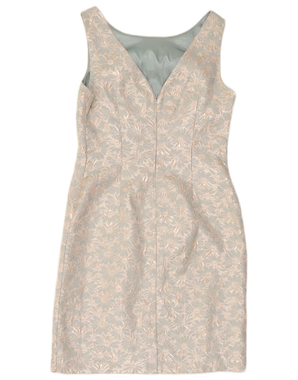 Monsoon Robe fourreau sans manches pour femme UK 42 Bleu moyen en polyester floral