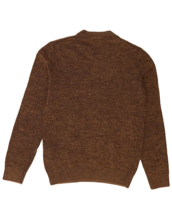 Trussardi Jeans Pull ras du cou pour femme UK 14 Large Marron moucheté