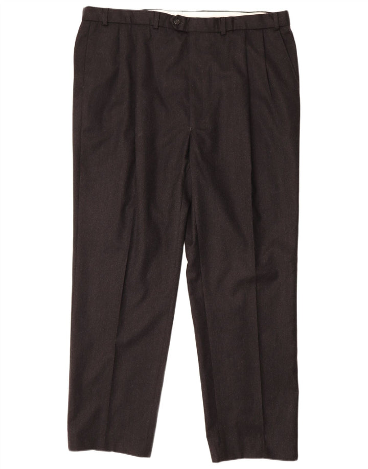 MARKS & SPENCER Pantalon de costume pour homme W44 L33 Laine noire