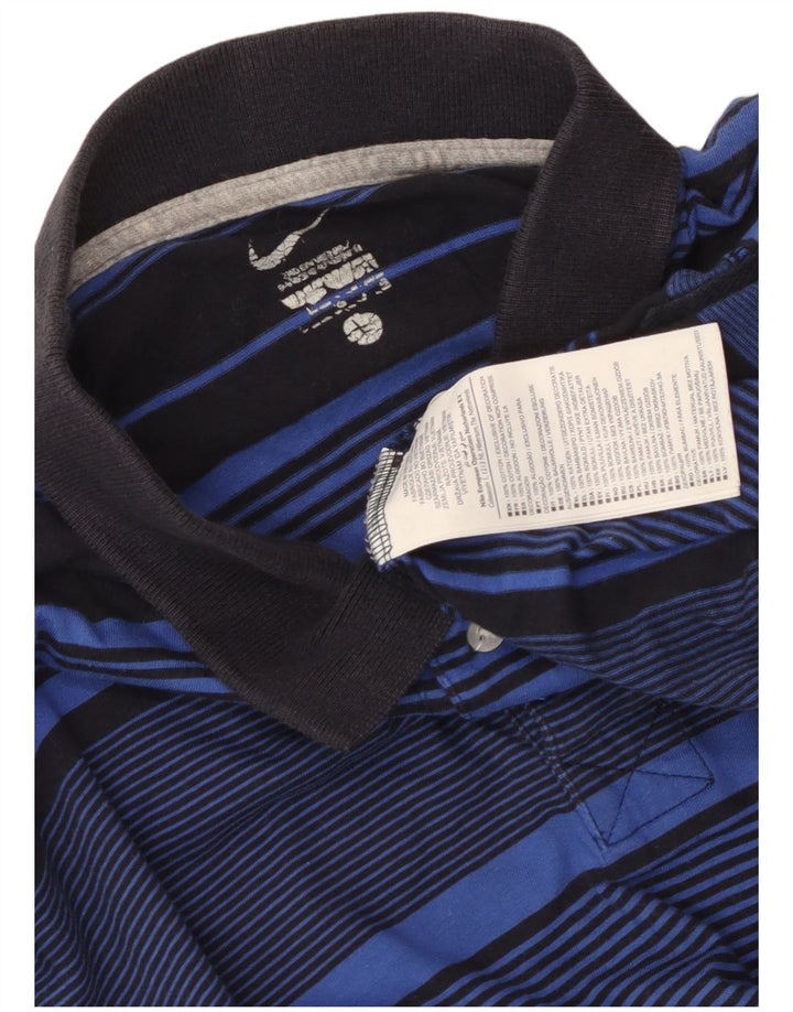 Nike Polo Homme Grand Bleu Rayé Coton