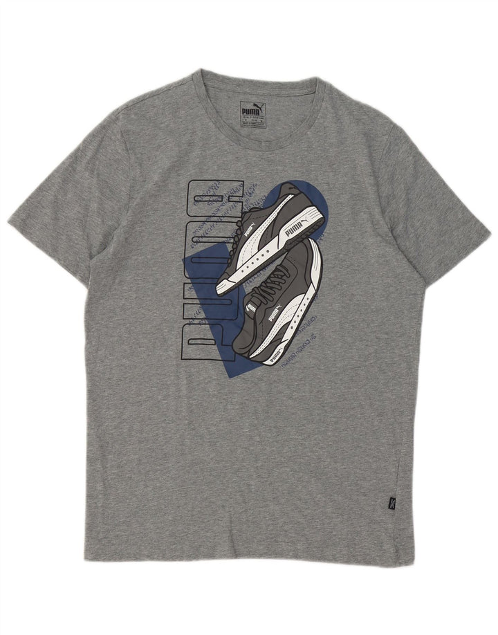 Puma Tee-Shirt Graphique Homme Gris Moyen Moucheté