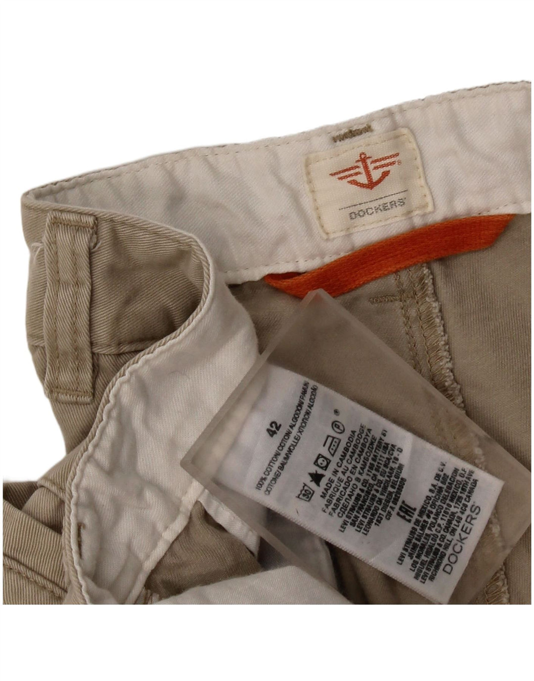 DOCKERS Short Cargo Homme W42 2XL Coton Beige