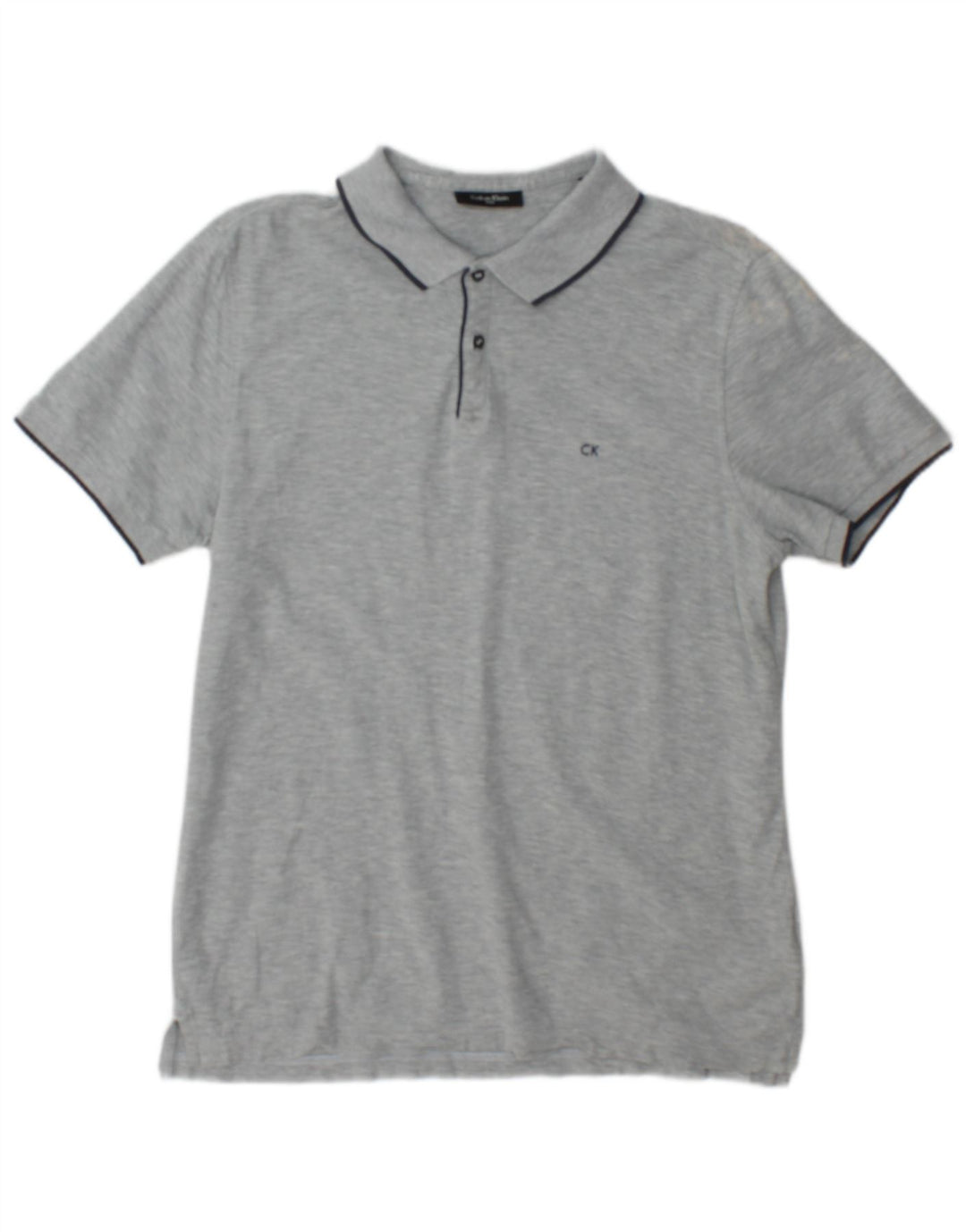 Calvin Klein Polo Homme Petit Gris Moucheté Coton