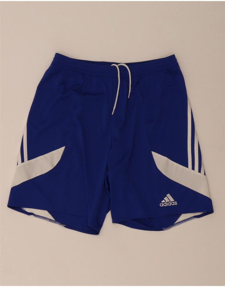 Adidas Short de Sport Climalite Homme Bleu Moyen Polyester Colorblock