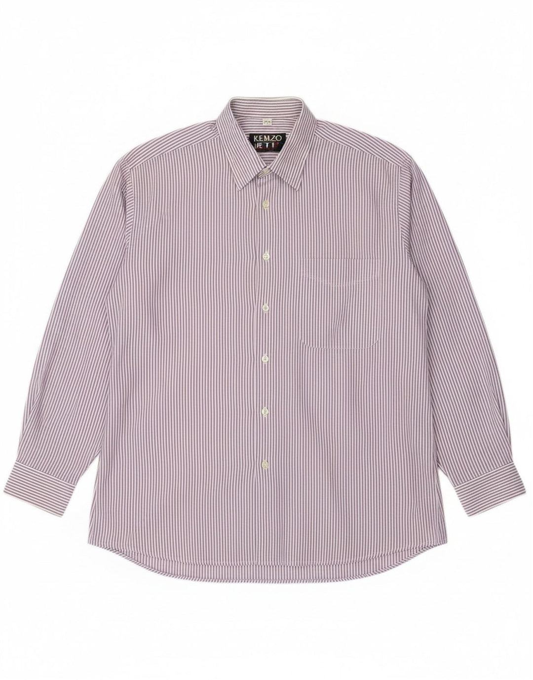 RENZO Mens Shirt Size 42 Large Purple Striped