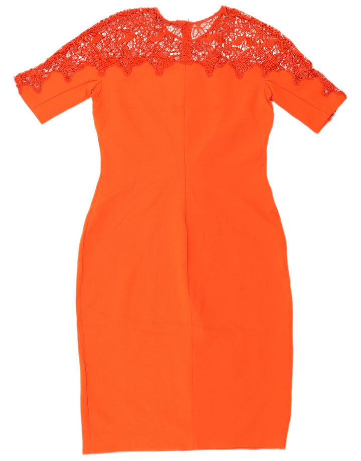 Zara Robe fourreau en dentelle pour femme UK 44 Large Rouge Polyester