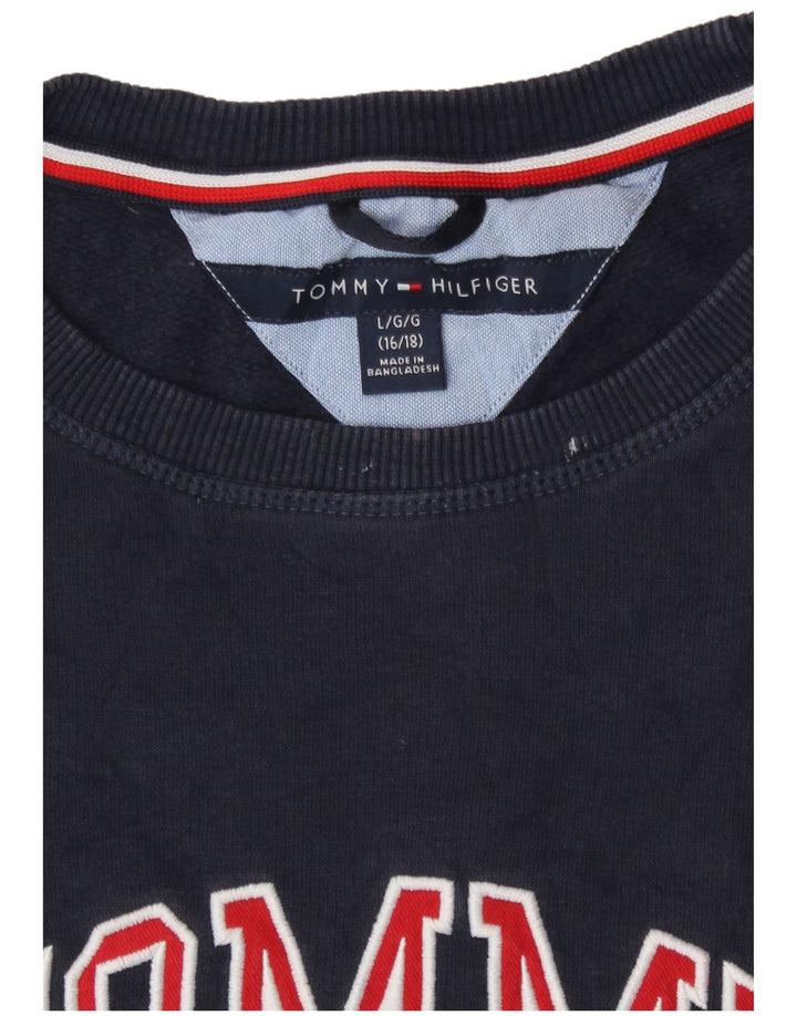 Tommy Hilfiger Sweat-shirt graphique pour garçon 15-16 ans Bleu marine Taille L