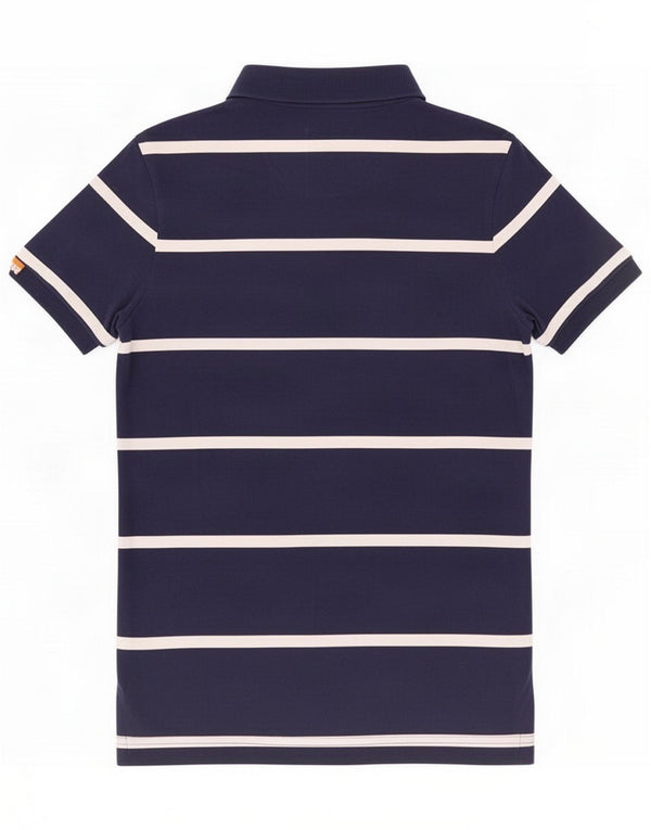 Polo Superdry Homme Coton rayé bleu marine moyen