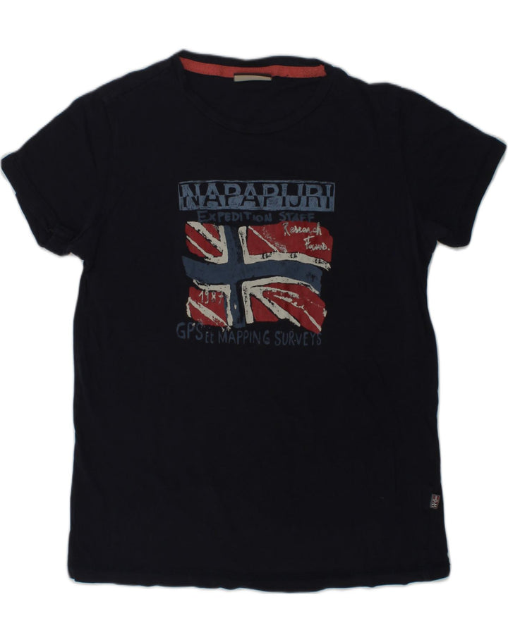 NAPAPIJRI Boys Graphic T-Shirt Top 9-10 Years Navy Blue | Vintage Napapijri | Thrift | Second-Hand Napapijri | Used Clothing | Messina Hembry 
