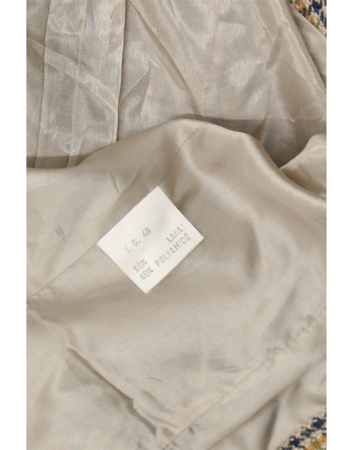 VINTAGE Womens 2 Button Blazer Jacket IT 48 XL Multicoloured Houndstooth Vintage Vintage and Second-Hand Vintage from Messina Hembry 