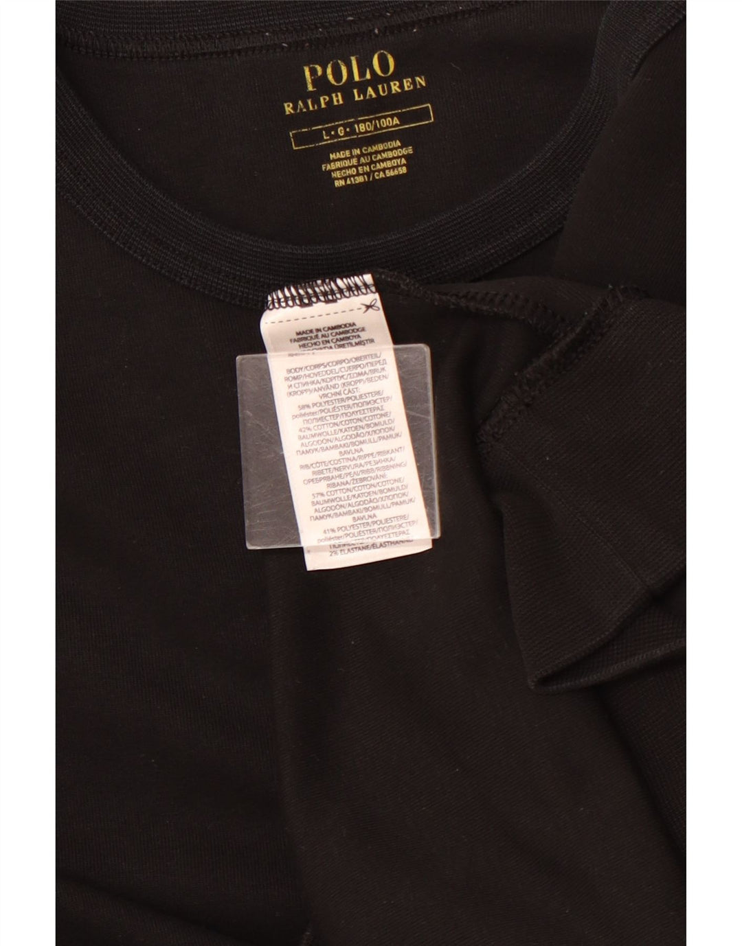 POLO RALPH LAUREN Sweat-shirt pour homme Large Noir Polyester