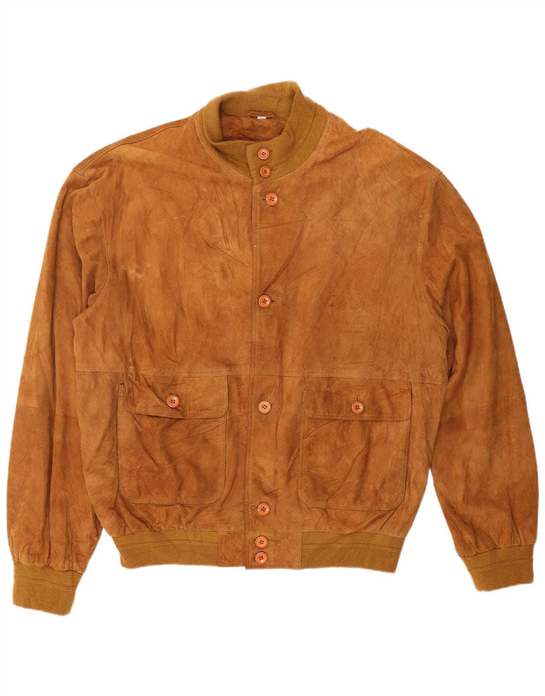 Veste Bomber En Daim Vintage Homme IT 56 3XL Daim Marron