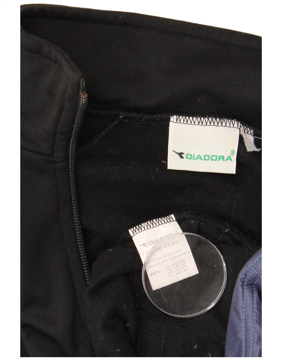 DIADORA Veste de Survêtement Homme Noir Moyen Polyester Colorblock